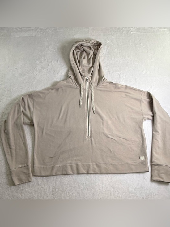 Vuori Tops - Vuori Light  Beige Half-Zip  cropped Hoodie
